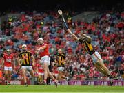 8 August 2021; Patrick Horgan of Cork scores his side's ninth point under pressure from Huw Lawlor of Kilkenny during the GAA Hurling All-Ireland Senior Championship semi-final match between Kilkenny and Cork at Croke Park in Dublin. Photo by Ray McManus/Sportsfile