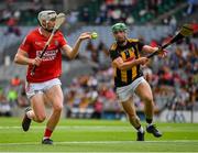 8 August 2021; Shane Barrett of Cork in action against Tommy Walsh of Kilkenny during the GAA Hurling All-Ireland Senior Championship semi-final match between Kilkenny and Cork at Croke Park in Dublin. Photo by Ray McManus/Sportsfile