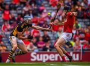 8 August 2021; TJ Reid of Kilkenny in action against Robert Downey of Cork during the GAA Hurling All-Ireland Senior Championship semi-final match between Kilkenny and Cork at Croke Park in Dublin. Photo by David Fitzgerald/Sportsfile