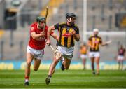 8 August 2021; Conor Fogarty of Kilkenny in action against Tim O'Mahony of Cork during the GAA Hurling All-Ireland Senior Championship semi-final match between Kilkenny and Cork at Croke Park in Dublin. Photo by David Fitzgerald/Sportsfile