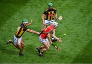 8 August 2021; Shane Barrett of Cork in action against Paddy Deegan of Kilkenny during the GAA Hurling All-Ireland Senior Championship semi-final match between Kilkenny and Cork at Croke Park in Dublin. Photo by Daire Brennan/Sportsfile
