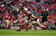 8 August 2021; Patrick Horgan of Cork is tackled by Huw Lawlor of Kilkenny during the GAA Hurling All-Ireland Senior Championship semi-final match between Kilkenny and Cork at Croke Park in Dublin. Photo by Ray McManus/Sportsfile