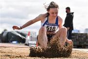 8 August 2021; Riona Doherty of Finn Valley AC, Donegal, competing in the Girls U15 Long Jump during day three of the Irish Life Health National Juvenile Track & Field Championships at Tullamore Harriers Stadium in Tullamore, Offaly. Photo by Sam Barnes/Sportsfile