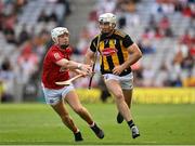8 August 2021; Michael Carey of Kilkenny in action against Luke Meade of Cork during the GAA Hurling All-Ireland Senior Championship semi-final match between Kilkenny and Cork at Croke Park in Dublin. Photo by Harry Murphy/Sportsfile