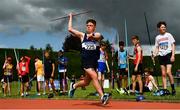 8 August 2021; Daire Casey Power of St Senans AC, Kilkenny, competing in the Boys U14 Javelin during day three of the Irish Life Health National Juvenile Track & Field Championships at Tullamore Harriers Stadium in Tullamore, Offaly. Photo by Sam Barnes/Sportsfile