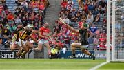 8 August 2021; Jack O'Connor of Cork shoots past Kilkenny goalkeeper Eoin Murphy to score a goal in the 10th minute of extra time during the GAA Hurling All-Ireland Senior Championship semi-final match between Kilkenny and Cork at Croke Park in Dublin. Photo by Ray McManus/Sportsfile