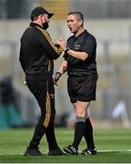 8 August 2021; Referee Fergal Horgan and Kilkenny selector James McGarry in conversation at the end of normal time during the GAA Hurling All-Ireland Senior Championship semi-final match between Kilkenny and Cork at Croke Park in Dublin. Photo by Piaras Ó Mídheach/Sportsfile