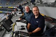 8 August 2021; Sky Sports' Mike Finnerty and Nicky English before the GAA Hurling All-Ireland Senior Championship semi-final match between Kilkenny and Cork at Croke Park in Dublin. Photo by Ray McManus/Sportsfile
