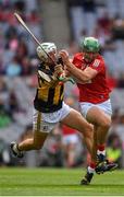 8 August 2021; Robbie O'Flynn of Cork is tackled by Padraig Walsh of Kilkenny during the GAA Hurling All-Ireland Senior Championship semi-final match between Kilkenny and Cork at Croke Park in Dublin. Photo by Ray McManus/Sportsfile