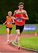 8 August 2021; Oisin McGloin of City of Lisburn AC, Down, competing in the Boy's U16 3000m during day three of the Irish Life Health National Juvenile Track & Field Championships at Tullamore Harriers Stadium in Tullamore, Offaly. Photo by Sam Barnes/Sportsfile