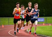 8 August 2021; Eoghan O'Connor of Belgooly AC, Cork, right, competing in the Boy's U16 3000m during day three of the Irish Life Health National Juvenile Track & Field Championships at Tullamore Harriers Stadium in Tullamore, Offaly. Photo by Sam Barnes/Sportsfile