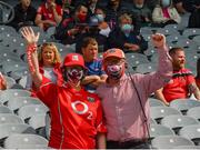 8 August 2021; Cork supporters in the Cusack Stand before the GAA Hurling All-Ireland Senior Championship semi-final match between Kilkenny and Cork at Croke Park in Dublin. Photo by Ray McManus/Sportsfile
