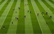 8 August 2021; Cork players and officials walk the pitch before the GAA Hurling All-Ireland Senior Championship semi-final match between Kilkenny and Cork at Croke Park in Dublin. Photo by Ray McManus/Sportsfile