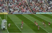 8 August 2021; Adrian Mullen of Kilkenny shoots to score his side's first goal during the GAA Hurling All-Ireland Senior Championship semi-final match between Kilkenny and Cork at Croke Park in Dublin. Photo by Harry Murphy/Sportsfile