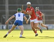 9 August 2021; James Dwyer of Cork in action against Fionn Hallinan of Waterford during the Electric Ireland Munster Minor Hurling Championship Final match between Cork and Waterford at Semple Stadium in Thurles, Tipperary. Photo by Piaras Ó Mídheach/Sportsfile