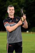 10 August 2021; Jamie Barron of Waterford with his PwC GAA/GPA Hurler of the Month award for July at his home club The Nire-Fourmilewater GAA in Ballymacarbry, Waterford. Photo by Matt Browne/Sportsfile