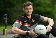 10 August 2021; Matthew Ruane of Mayo with his PwC GAA/GPA Footballer of the Month award for July at his home club Breaffy GAA in Breaffy, Mayo. Photo by Sam Barnes/Sportsfile