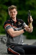 10 August 2021; Matthew Ruane of Mayo with his PwC GAA/GPA Footballer of the Month award for July at his home club Breaffy GAA in Breaffy, Mayo. Photo by Sam Barnes/Sportsfile