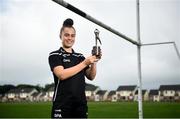 10 August 2021; Emma Duggan of Meath with her PwC GPA Player of the Month award in football for July at her home club St Peter's GAA in Dunboyne, Meath. Photo by David Fitzgerald/Sportsfile