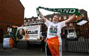 10 August 2021; Kellie Harrington supporter Elaine McCann, from Portland Row, Dublin, as Team Ireland women's lightweight gold medallist Kellie Harrington returns home to Portland Row in Dublin from the Tokyo 2020 Summer Olympic Games. Photo by David Fitzgerald/Sportsfile