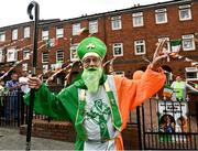 10 August 2021; Liam Mooney on Portland Row as Team Ireland women's lightweight gold medallist Kellie Harrington returns home to Portland Row in Dublin from the Tokyo 2020 Summer Olympic Games. Photo by David Fitzgerald/Sportsfile