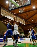 10 August 2021; Tevin Falzon of Malta in action against Gioele Moretti of San Marino during the FIBA Men’s European Championship for Small Countries day one match between Malta and San Marino at National Basketball Arena in Tallaght, Dublin. Photo by Eóin Noonan/Sportsfile