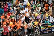 10 August 2021; Locals await the arrival of Team Ireland women's lightweight gold medallist Kellie Harrington as she returns home to Portland Row in Dublin from the Tokyo 2020 Summer Olympic Games. Photo by David Fitzgerald/Sportsfile