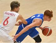 10 August 2021; Davide Macina of San Marino in action against Ian Felice Pace of Malta during the FIBA Men’s European Championship for Small Countries day one match between Malta and San Marino at National Basketball Arena in Tallaght, Dublin. Photo by Eóin Noonan/Sportsfile