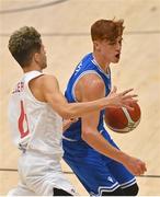 10 August 2021; Davide Macina of San Marino in action against Ian Felice Pace of Malta during the FIBA Men’s European Championship for Small Countries day one match between Malta and San Marino at National Basketball Arena in Tallaght, Dublin. Photo by Eóin Noonan/Sportsfile