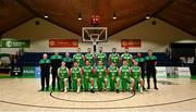 10 August 2021; Ireland team before the FIBA Men’s European Championship for Small Countries day one match between Andorra and Ireland at National Basketball Arena in Tallaght, Dublin. Photo by Eóin Noonan/Sportsfile