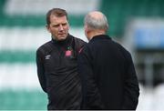 11 August 2021; Head coach Vinny Perth, left, in conversation with kitman Noel Walsh during a Dundalk training session at Tallaght Stadium in Dublin. Photo by Ben McShane/Sportsfile