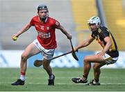 8 August 2021; Jack O'Connor of Cork in action against Padraig Walsh of Kilkenny during the GAA Hurling All-Ireland Senior Championship semi-final match between Kilkenny and Cork at Croke Park in Dublin. Photo by Piaras Ó Mídheach/Sportsfile