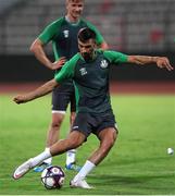 11 August 2021; Danny Mandroiu during a Shamrock Rovers training session at Elbasan Arena in Elbasan, Albania. Photo by Florion Goga/Sportsfile