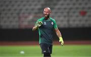 11 August 2021; Goalkeeper Alan Mannus during a Shamrock Rovers training session at Elbasan Arena in Elbasan, Albania. Photo by Florion Goga/Sportsfile
