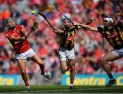 8 August 2021; Alan Cadogan of Cork in action against Conor Fogarty and Huw Lawlor, right, of Kilkenny during the GAA Hurling All-Ireland Senior Championship semi-final match between Kilkenny and Cork at Croke Park in Dublin. Photo by Piaras Ó Mídheach/Sportsfile