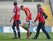 8 August 2021; Robbie O'Flynn of Cork leaves the pitch to receive medial attention for an injury during the GAA Hurling All-Ireland Senior Championship semi-final match between Kilkenny and Cork at Croke Park in Dublin. Photo by Piaras Ó Mídheach/Sportsfile