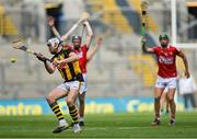 8 August 2021; TJ Reid of Kilkenny takes a free during the GAA Hurling All-Ireland Senior Championship semi-final match between Kilkenny and Cork at Croke Park in Dublin. Photo by Piaras Ó Mídheach/Sportsfile