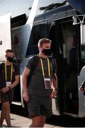 12 August 2021; Conor Levingston of Bohemians arrives at the stadium prior to the UEFA Europa Conference League Third Qualifying Round Second Leg match between PAOK and Bohemians at Toumba Stadium in Thessaloniki, Greece. Photo by Argiris Makris /Sportsfile