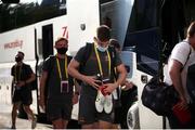 12 August 2021; Bohemians players leave the bus prior to the UEFA Europa Conference League Third Qualifying Round Second Leg match between PAOK and Bohemians at Toumba Stadium in Thessaloniki, Greece. Photo by Argiris Makris /Sportsfile
