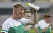 12 August 2021; Liam Scales of Shamrock Rovers during the warm-up before the UEFA Europa Conference League Third Qualifying Round Second Leg match between Teuta and Shamrock Rovers at Elbasan Arena in Elbasan, Albania. Photo by Florion Goga/Sportsfile