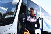 12 August 2021; Sonni Nattestad of Dundalk arrives before the UEFA Europa Conference League third qualifying round second leg match between Dundalk and Vitesse at Tallaght Stadium in Dublin. Photo by Ben McShane/Sportsfile