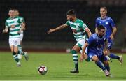 12 August 2021; Danny Mandroiu of Shamrock Rovers in action during the UEFA Europa Conference League Third Qualifying Round Second Leg match between Teuta and Shamrock Rovers at Elbasan Arena in Elbasan, Albania. Photo by Florion Goga/Sportsfile