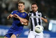 12 August 2021; Anto Breslin of Bohemians in action against Andrija Živkovic of PAOK during the UEFA Europa Conference League Third Qualifying Round Second Leg match between PAOK and Bohemians at Toumba Stadium in Thessaloniki, Greece. Photo by Argiris Makris /Sportsfile