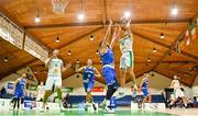 12 August 2021; Will Hanley of Ireland in action against Ygor Biordi of San Marino during the FIBA Men’s European Championship for Small Countries day three match between Ireland and San Marino at National Basketball Arena in Tallaght, Dublin. Photo by Eóin Noonan/Sportsfile