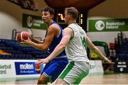 12 August 2021; Tommaso Felici of San Marino in action against John Carroll of Ireland during the FIBA Men’s European Championship for Small Countries day three match between Ireland and San Marino at National Basketball Arena in Tallaght, Dublin. Photo by Eóin Noonan/Sportsfile