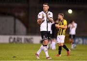 12 August 2021; Patrick McEleney of Dundalk applauds toward the supporters after the UEFA Europa Conference League third qualifying round second leg match between Dundalk and Vitesse at Tallaght Stadium in Dublin. Photo by Ben McShane/Sportsfile