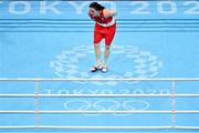 8 August 2021; Kellie Harrington of Ireland bows after defeating Beatriz Ferreira of Brazil during their women's lightweight final bout at the Kokugikan Arena during the 2020 Tokyo Summer Olympic Games in Tokyo, Japan. Photo by Brendan Moran/Sportsfile