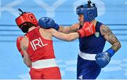 8 August 2021; Kellie Harrington of Ireland, left, and Beatriz Ferreira of Brazil during their women's lightweight final bout at the Kokugikan Arena during the 2020 Tokyo Summer Olympic Games in Tokyo, Japan. Photo by Brendan Moran/Sportsfile