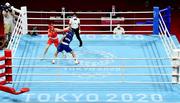 8 August 2021; Kellie Harrington of Ireland, left, and Beatriz Ferreira of Brazil during their women's lightweight final bout at the Kokugikan Arena during the 2020 Tokyo Summer Olympic Games in Tokyo, Japan. Photo by Brendan Moran/Sportsfile