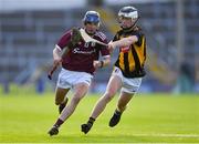 13 August 2021; John Cosgrove of Galway in action against Seán Moore of Kilkenny during the Electric Ireland GAA All-Ireland hurling minor championship semi-final match between Kilkenny and Galway at Semple Stadium in Thurles, Tipperary. Photo by Piaras Ó Mídheach/Sportsfile